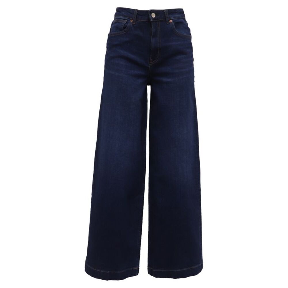Reformation High-Rise Wide-Leg Jeans in Navy Blue Cotton